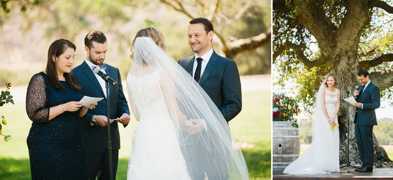 The couple exchanging vows. 