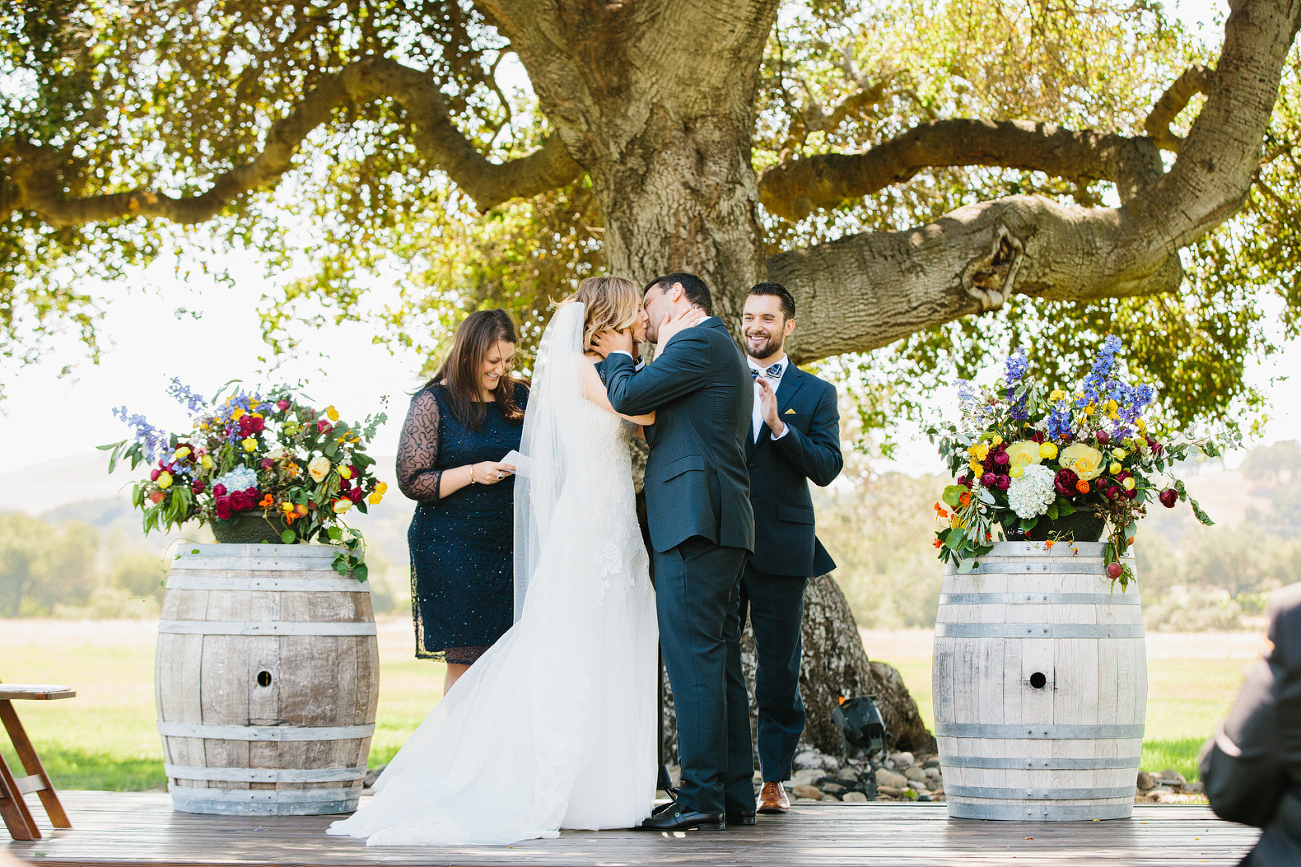 The bride and groom