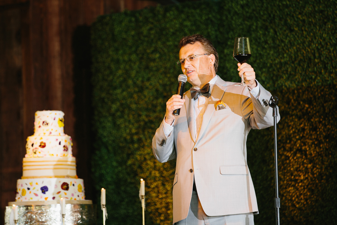 A toast during the reception. 