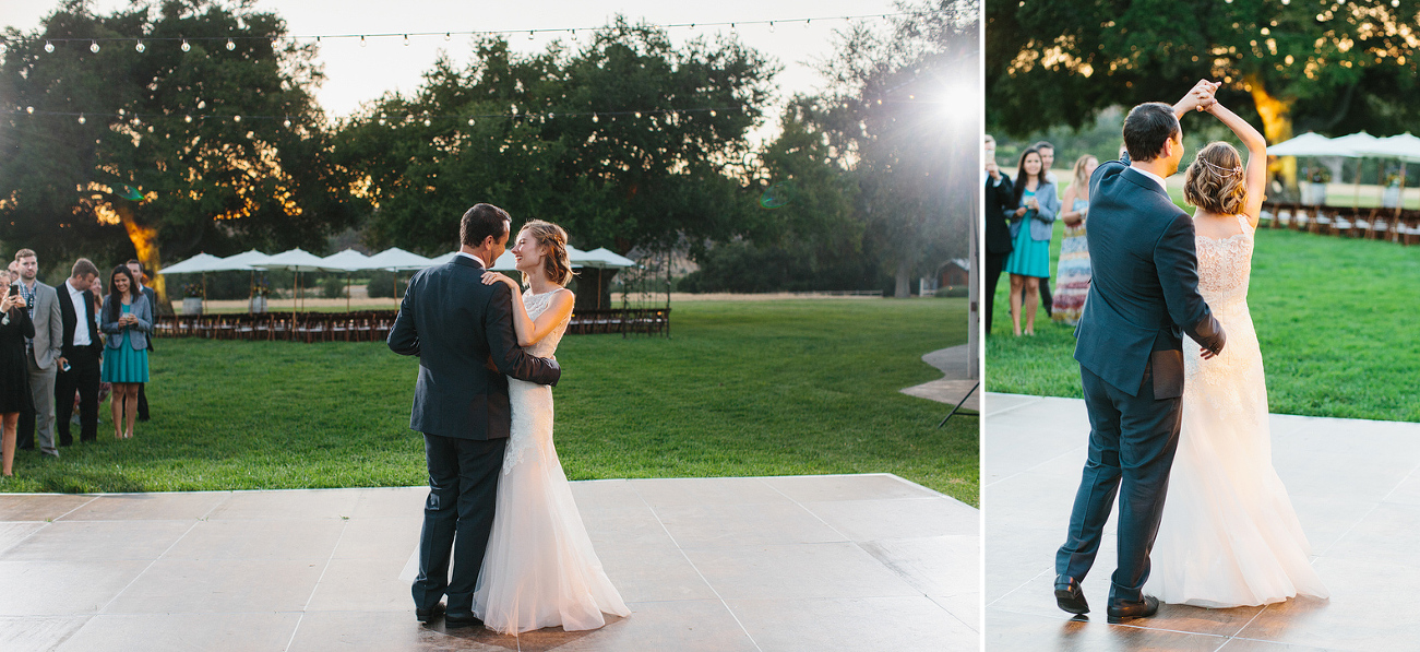 Caitlin and Dan dancing during the reception. 