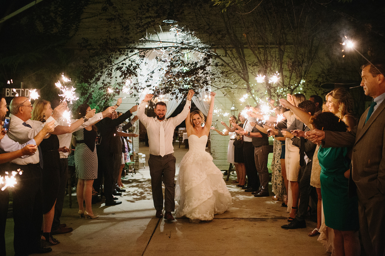 The sparkler exit at Graf Barn. 