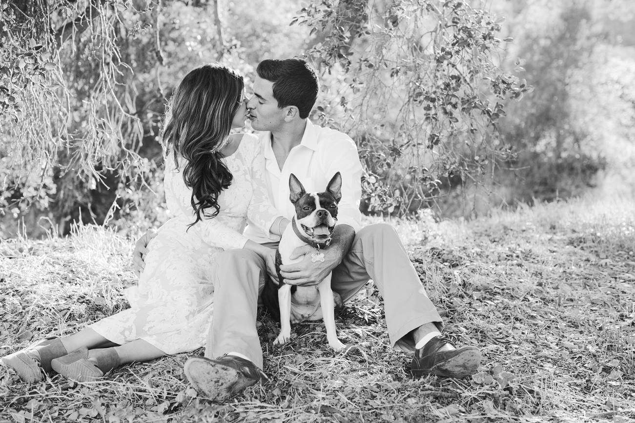 Sara and Sam with their dog, Gus.