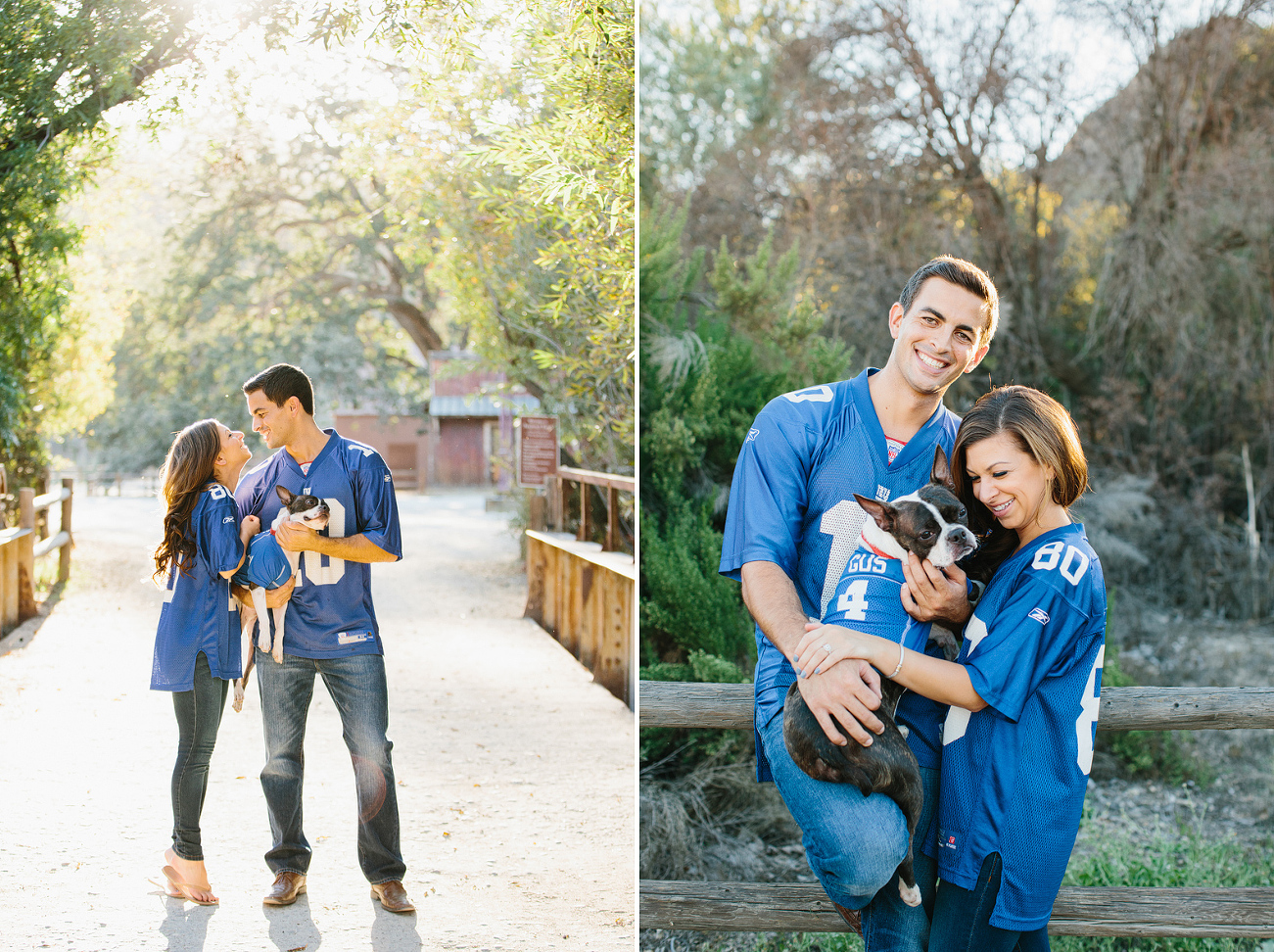 Sara and Sam at Paramount Ranch with their dog. 