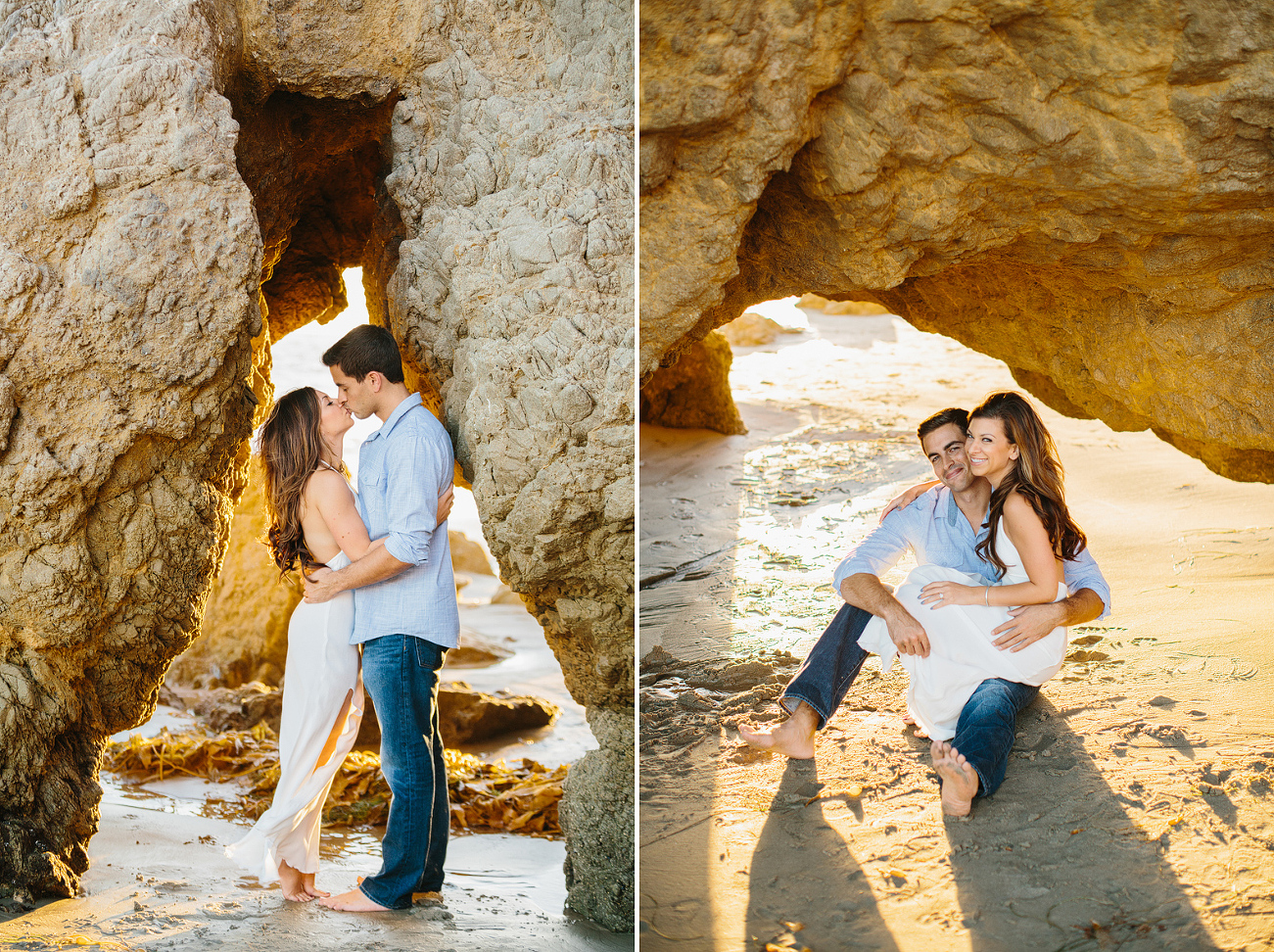 Sara and Sam in a rock cove. 