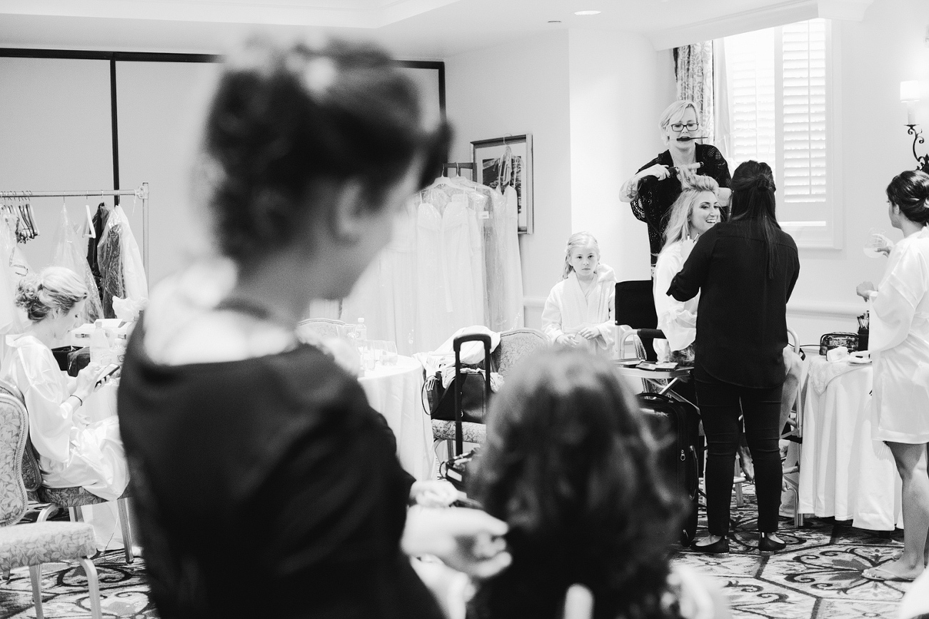 The girls getting ready. 