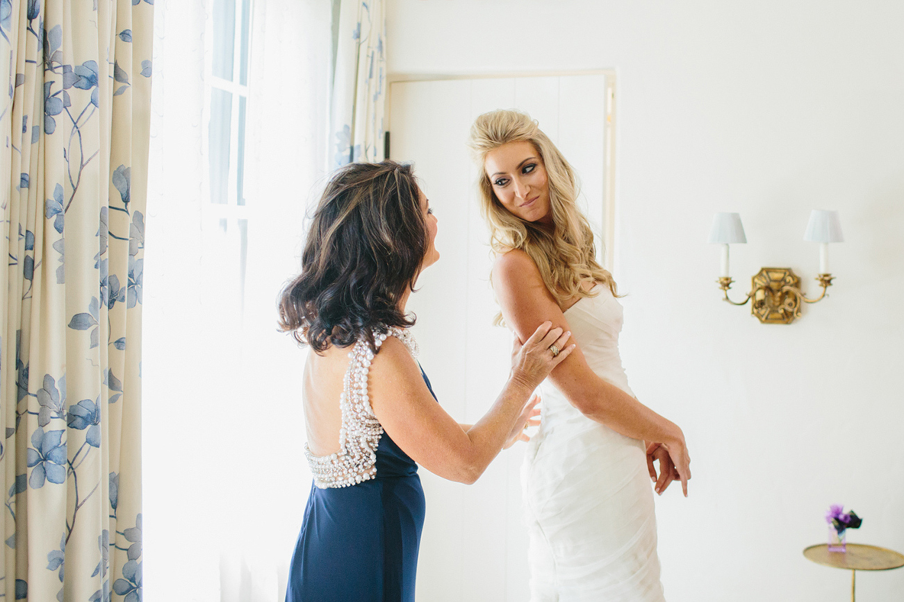 A special moment between the bride and her mom. 