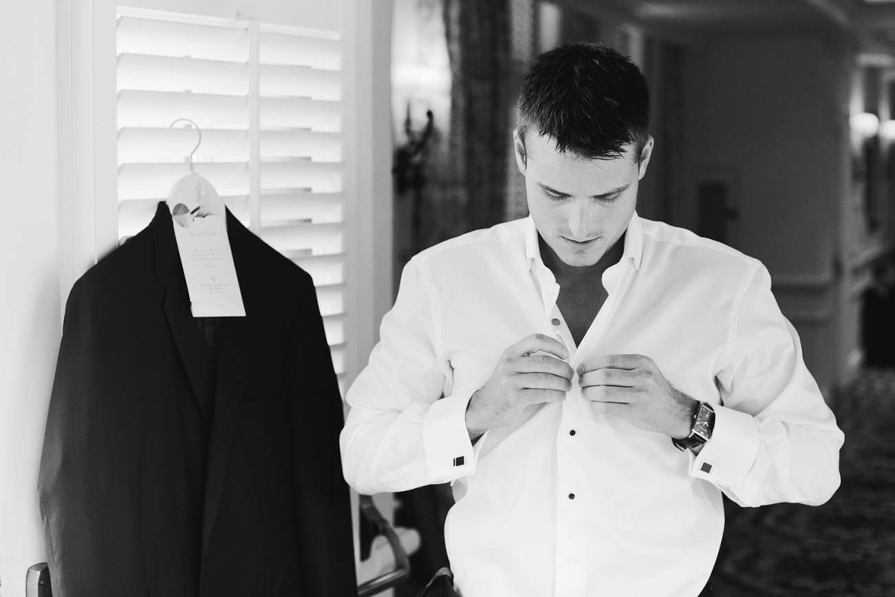 Nick getting ready on his wedding day. 