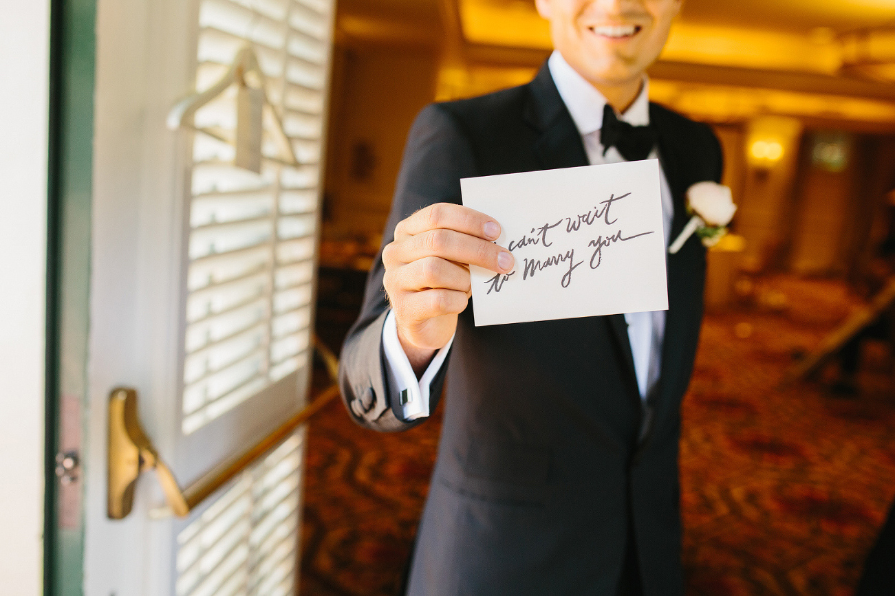 A special note from the bride to the groom. 