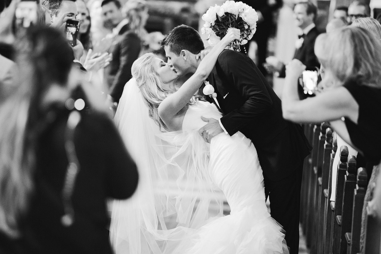 Another kiss while they were walking down the aisle. 