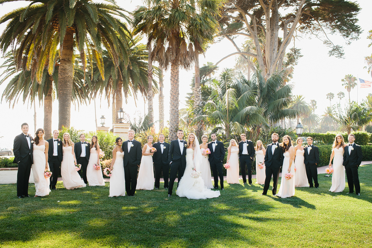 The wedding party at Four Seasons in Santa Barbara. 