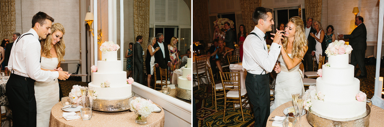 Jaclyn and Nick cutting the cake. 