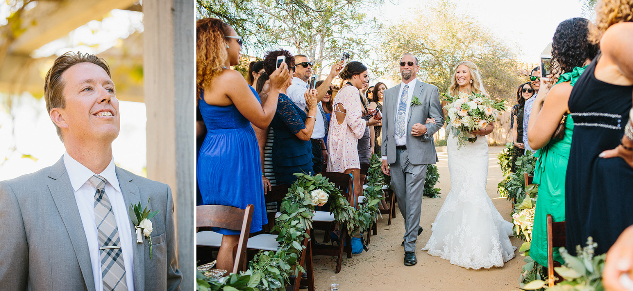 Liz walking down the aisle with her dad. 