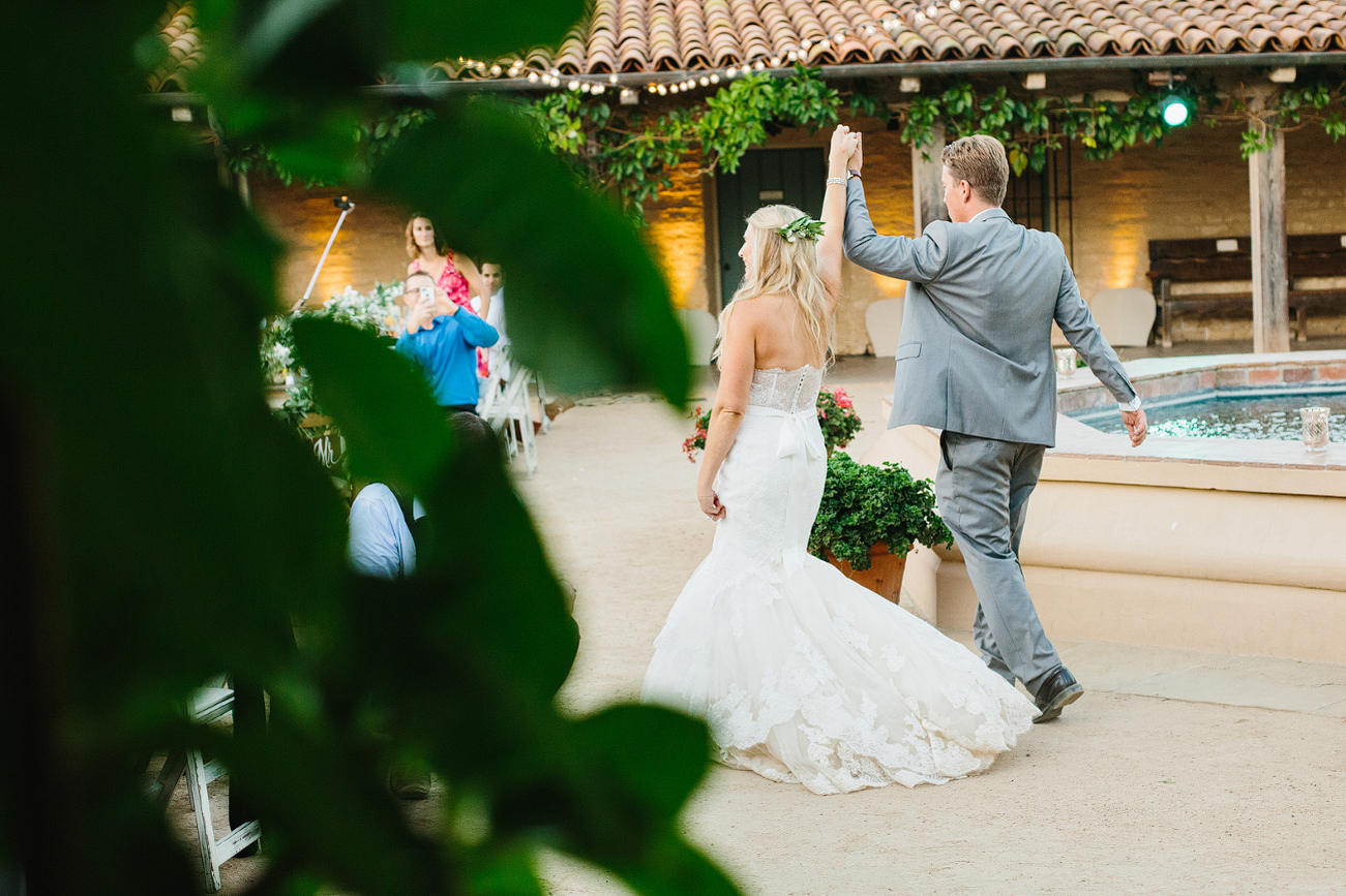 The couple entering the reception. 