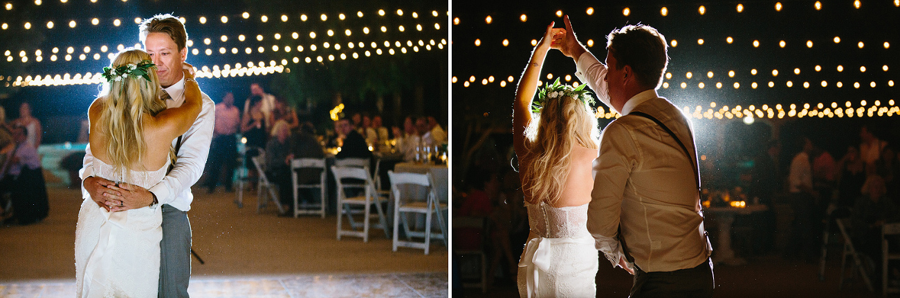 The couple dancing together. 