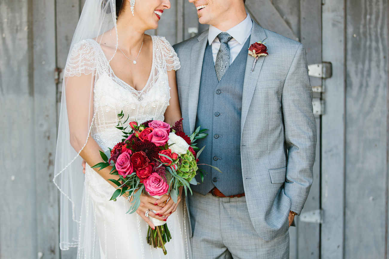 A cute photo of the bride and groom. 