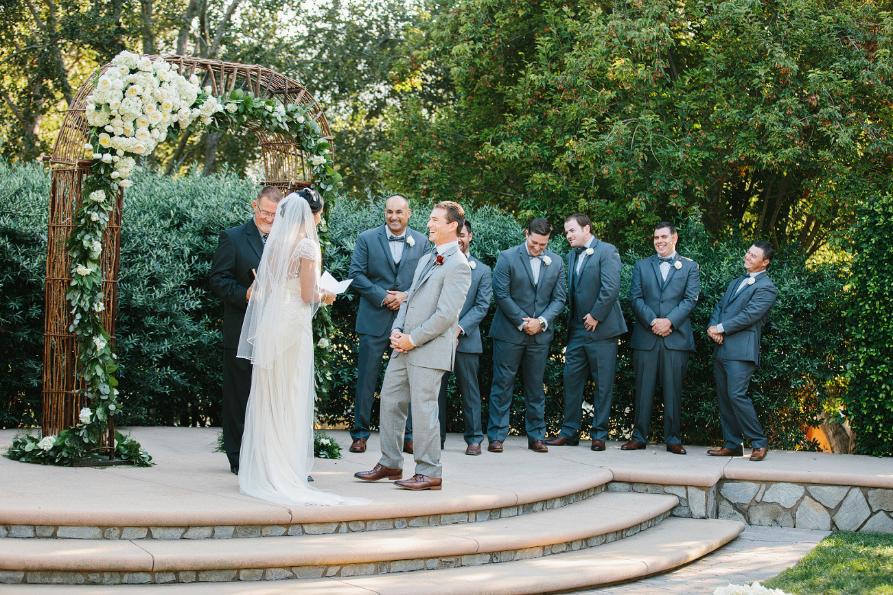 Jake laughing during the vows. 