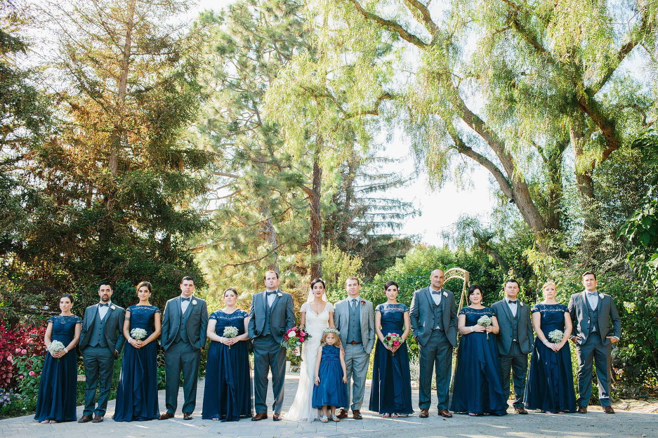 The full wedding party at Maravilla Gardens. 