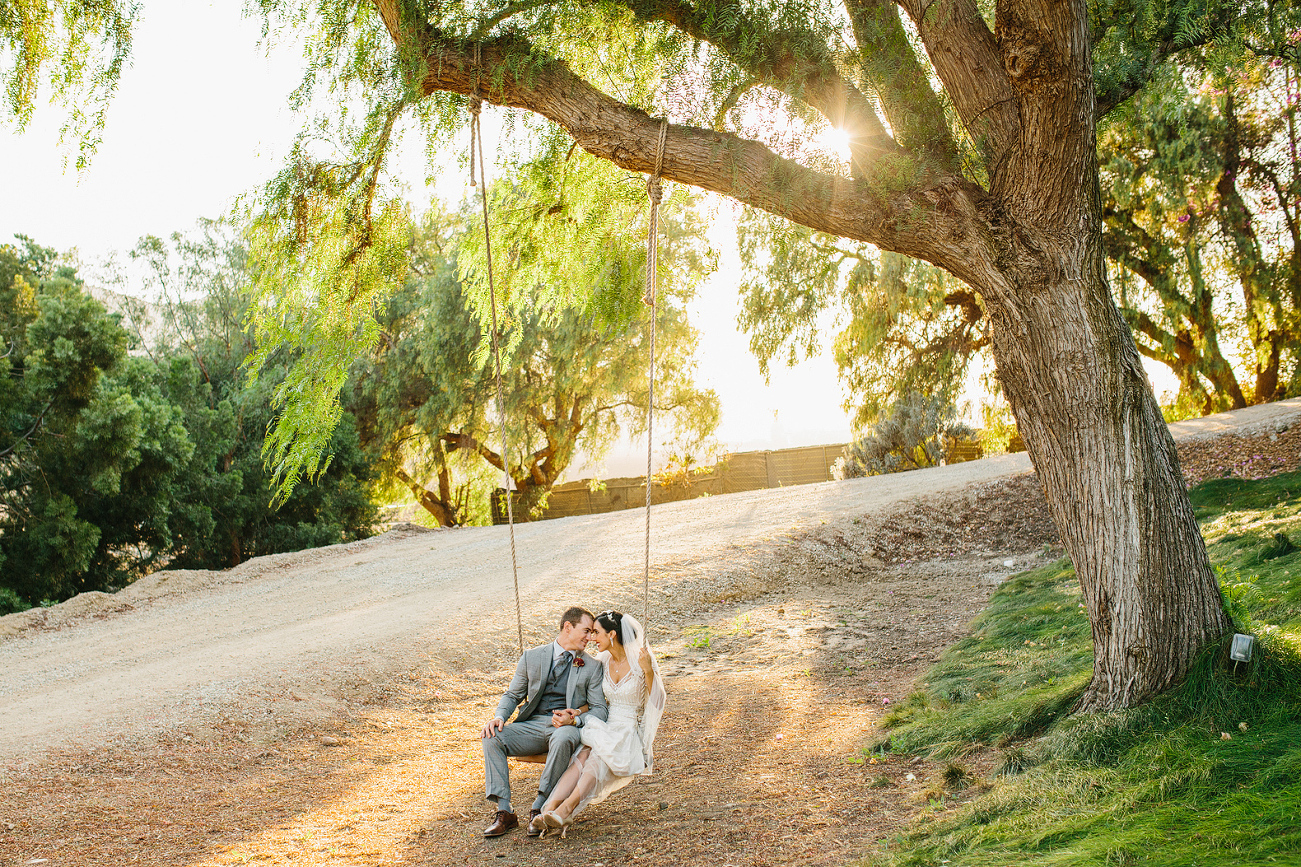 Elizabeth and Jake on a swing. 