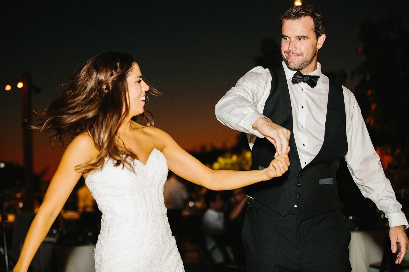 Larissa and Andy dancing together. 