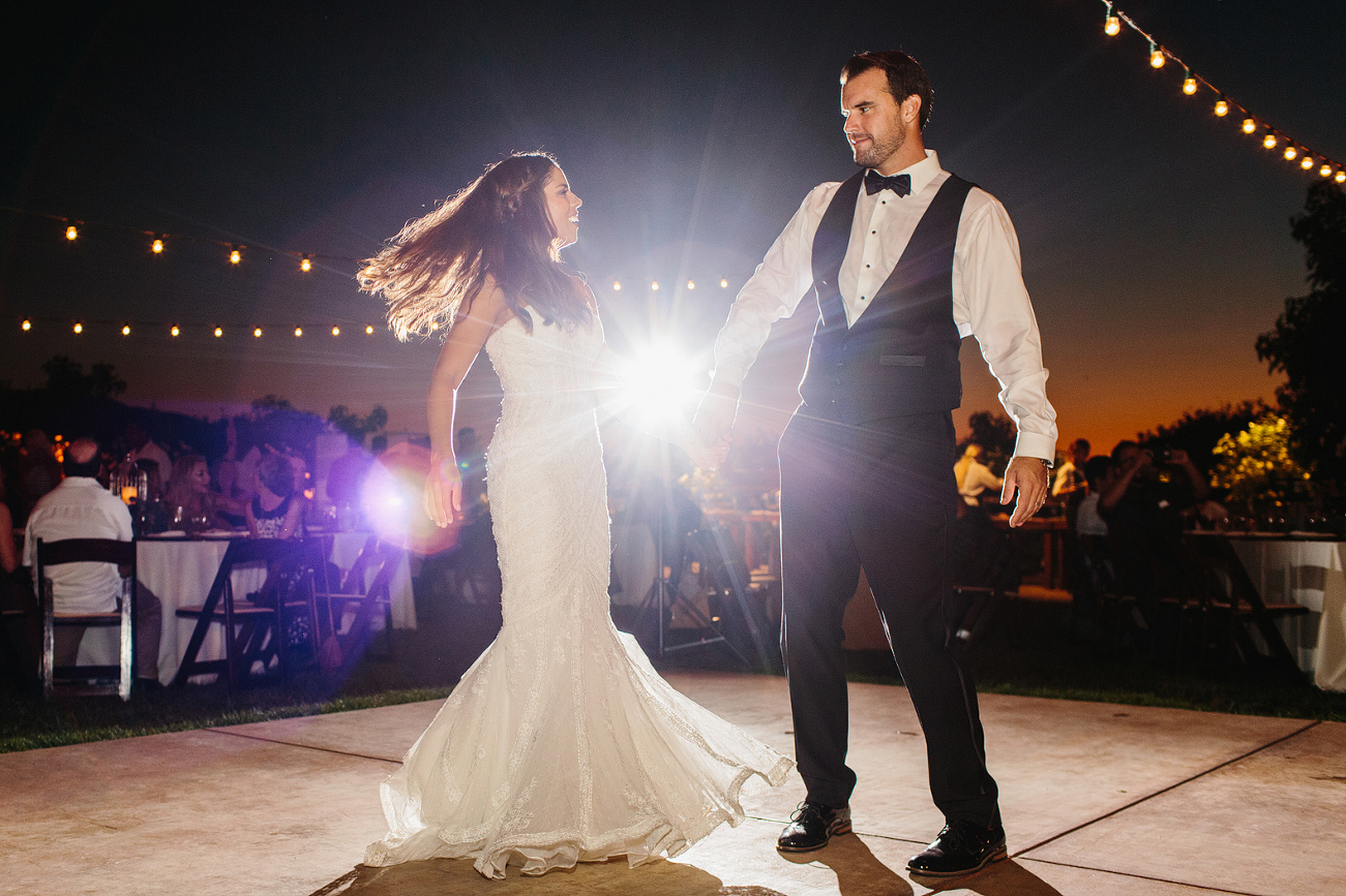A beautiful shot of the first dance. 