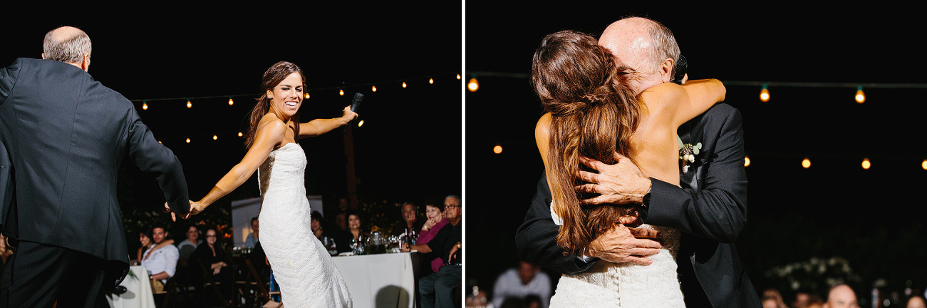 The bride and her dad lip synced songs during their dance. 