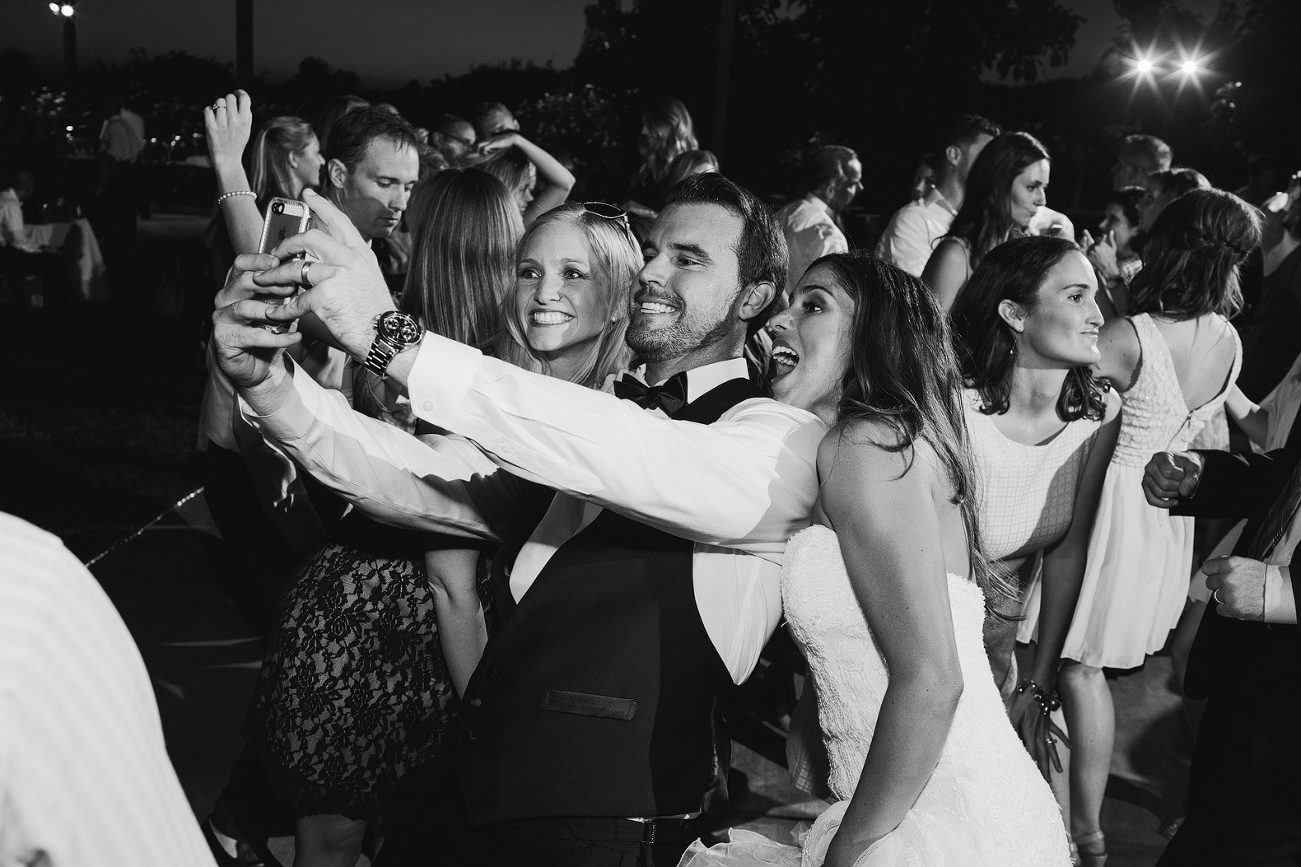 The couple taking a selfie. 