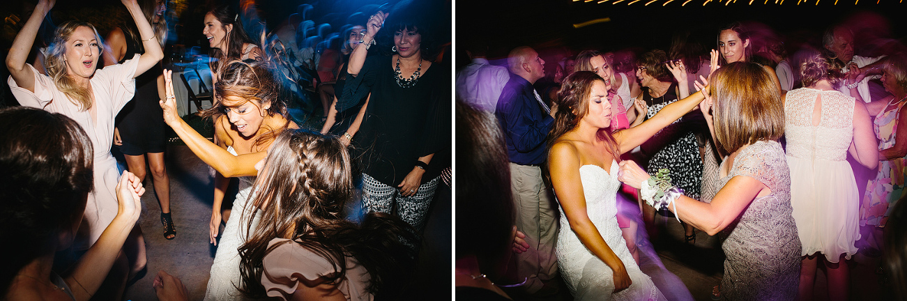 Larissa dancing with guests during the reception. 