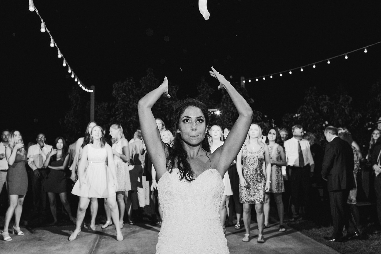 The bridal bouquet toss. 