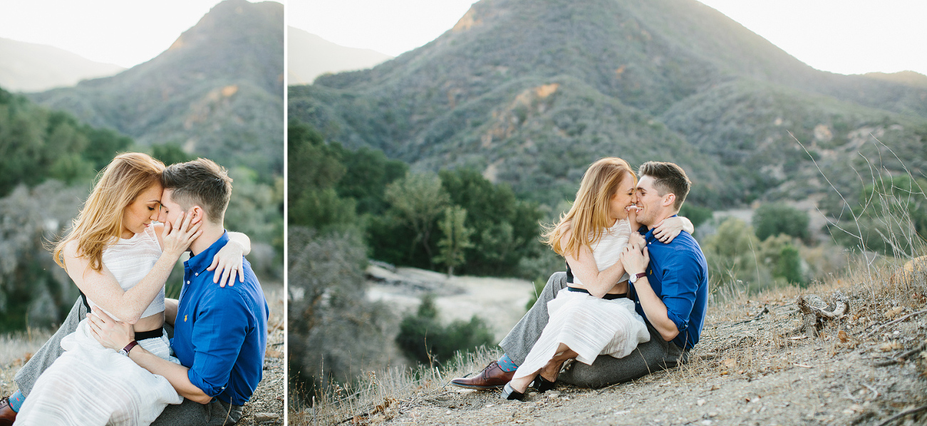 An adorable photo of the couple laughing. 