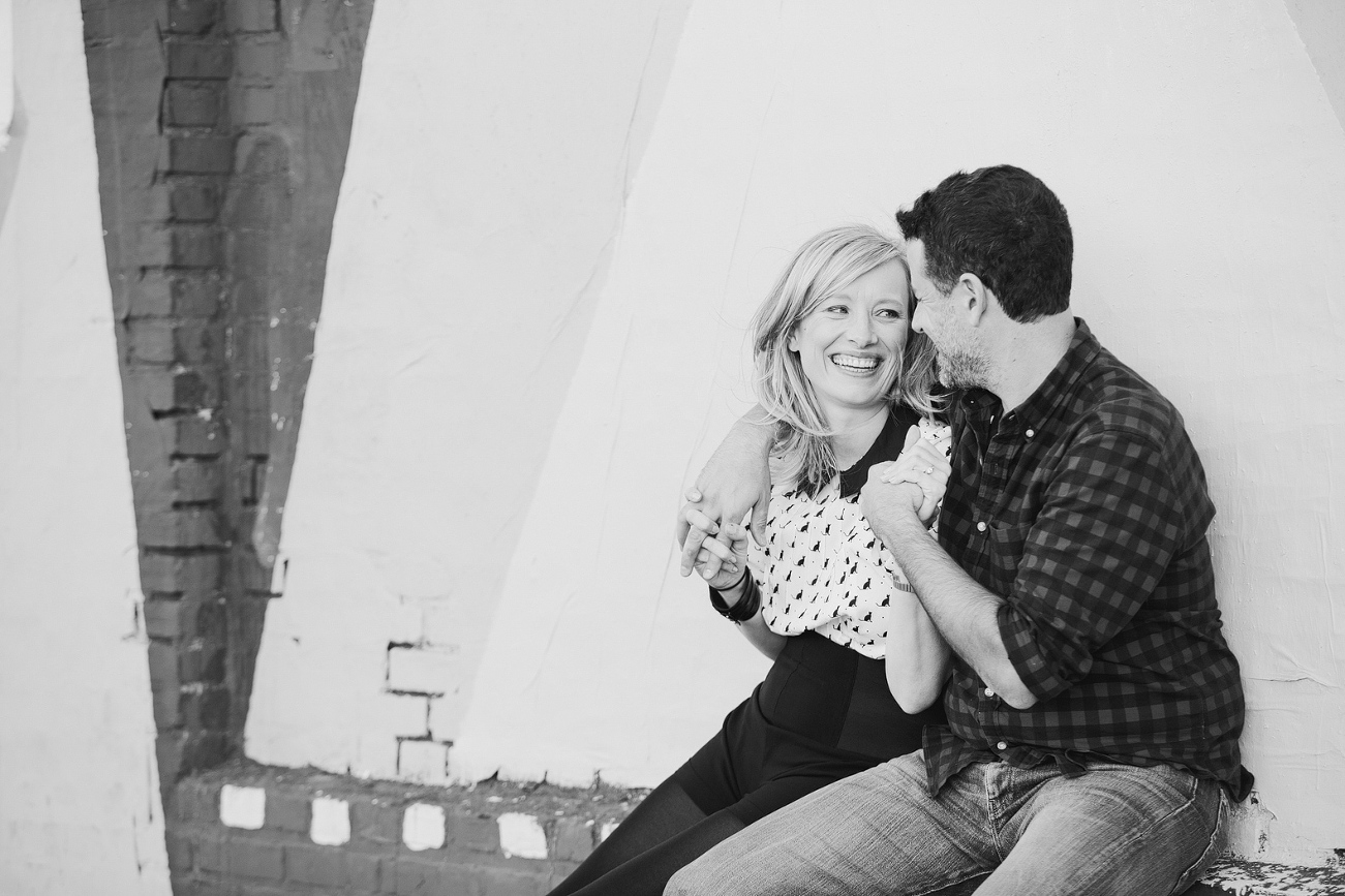 A sweet black and white photo of the couple. 