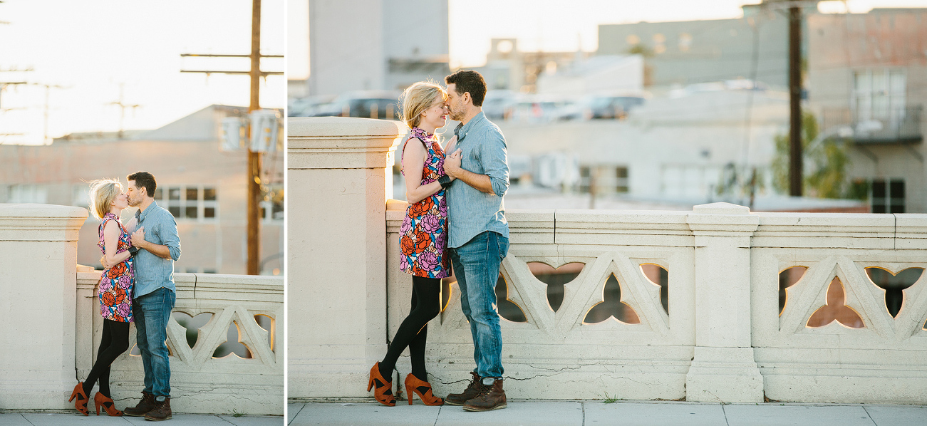 The couple on a Los Angeles bridge. 