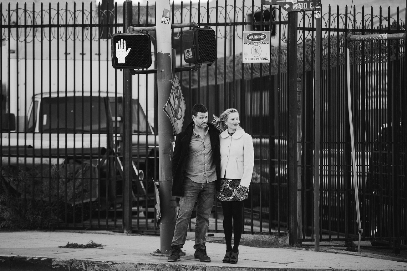 Hayley and David crossing the street. 