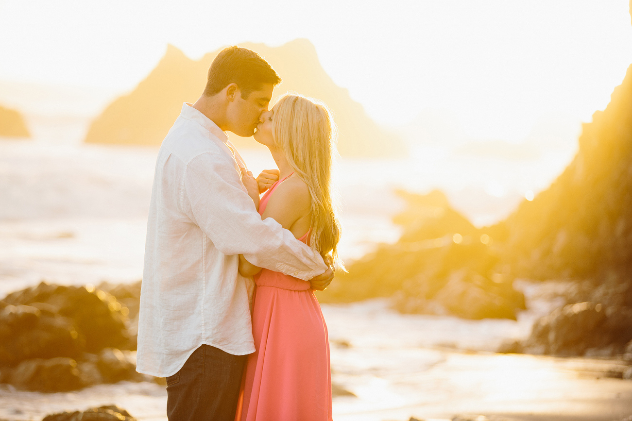 A bright sun filled photo of the couple. 