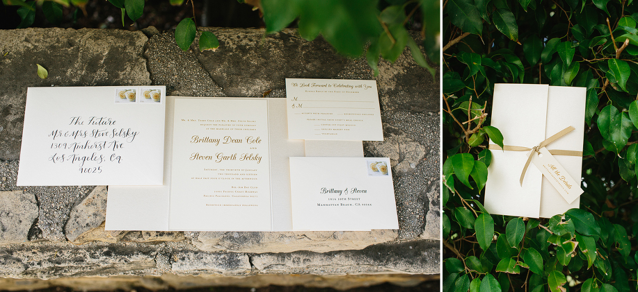 The wedding invitation suite with a cute tag labeled "all the details". 