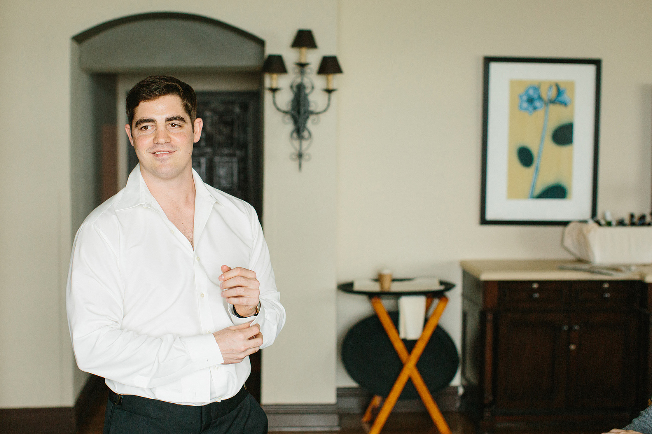 The groom getting ready. 