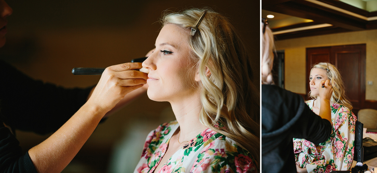 Britt getting her makeup done. 