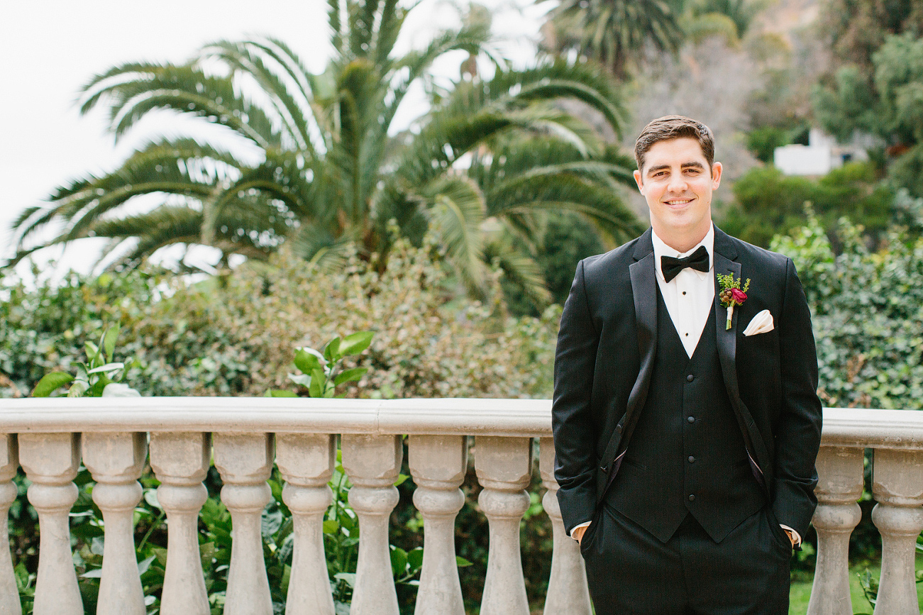 The groom on the balcony. 