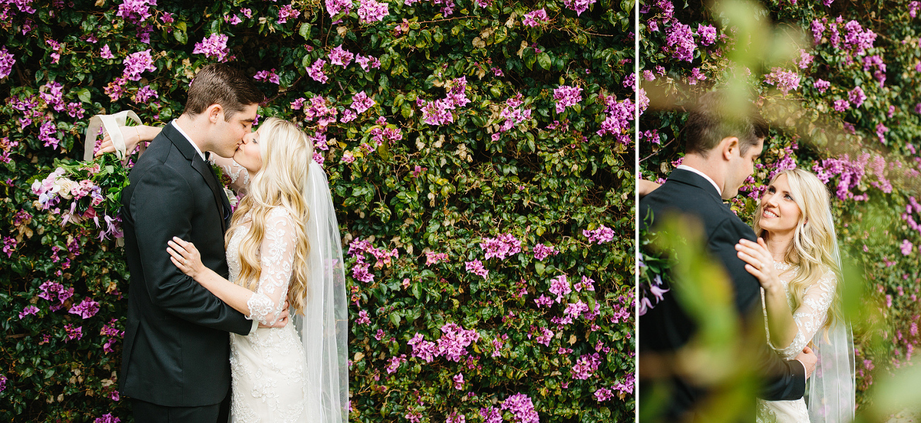 Beautiful photos in front of the purple flowers. 