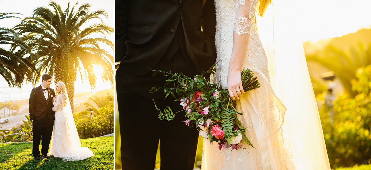 Photos of the couple during the golden hour. 