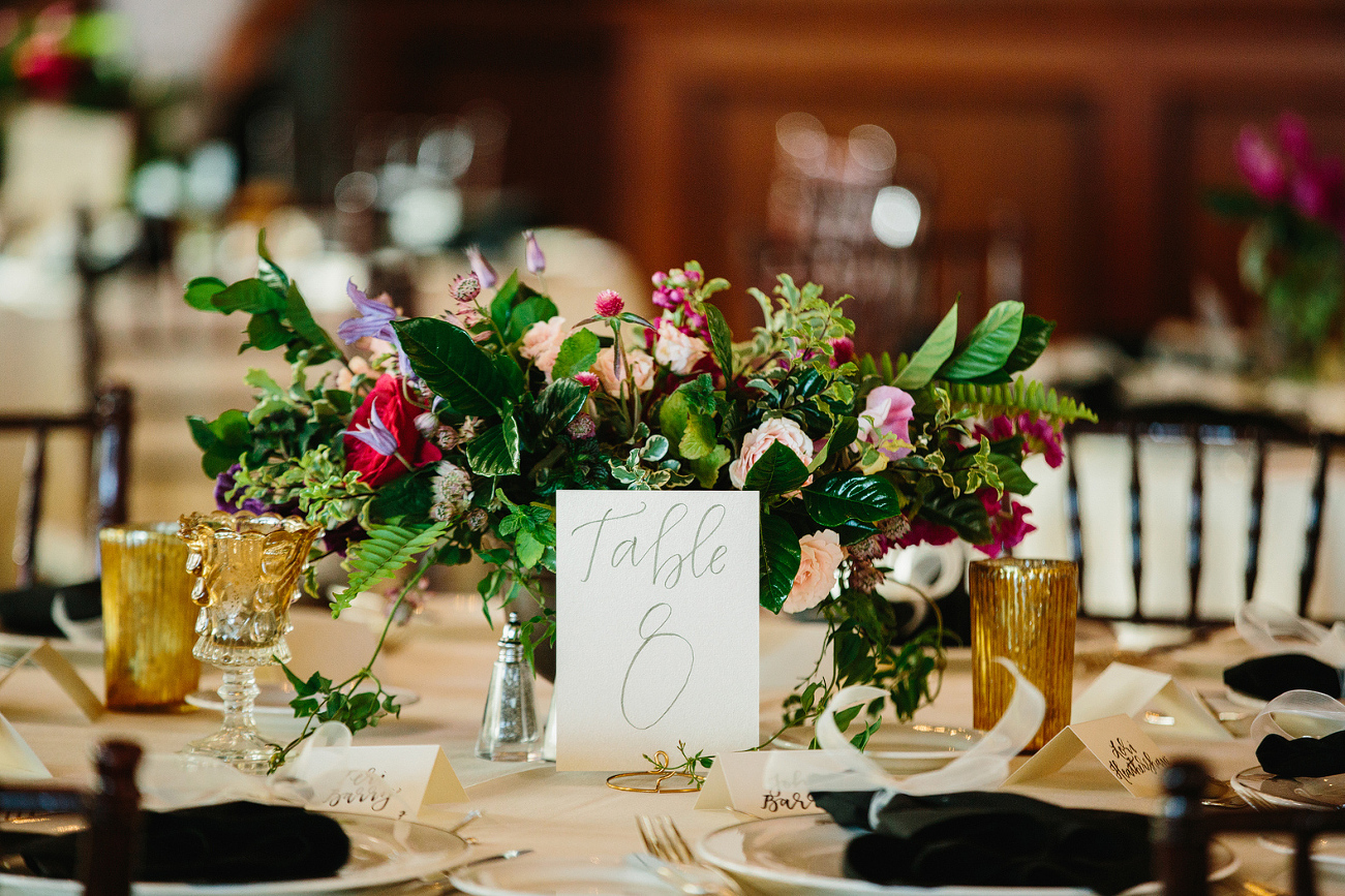 The beautiful floral centerpieces. 