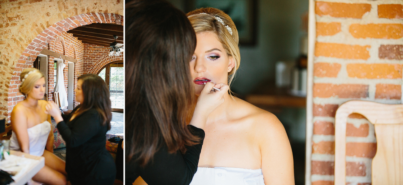 Morgan getting ready on her wedding day. 