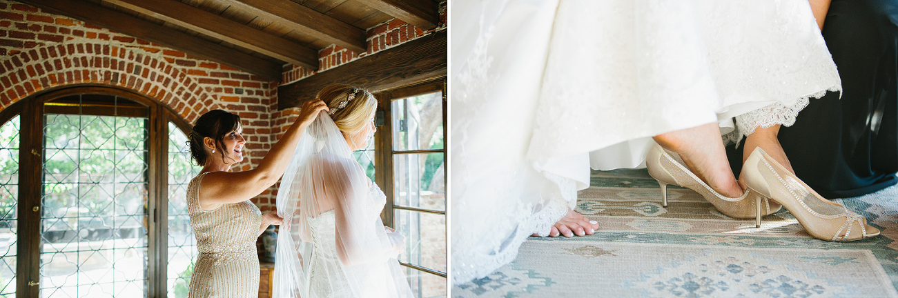 The mother of the bride putting on Morgan