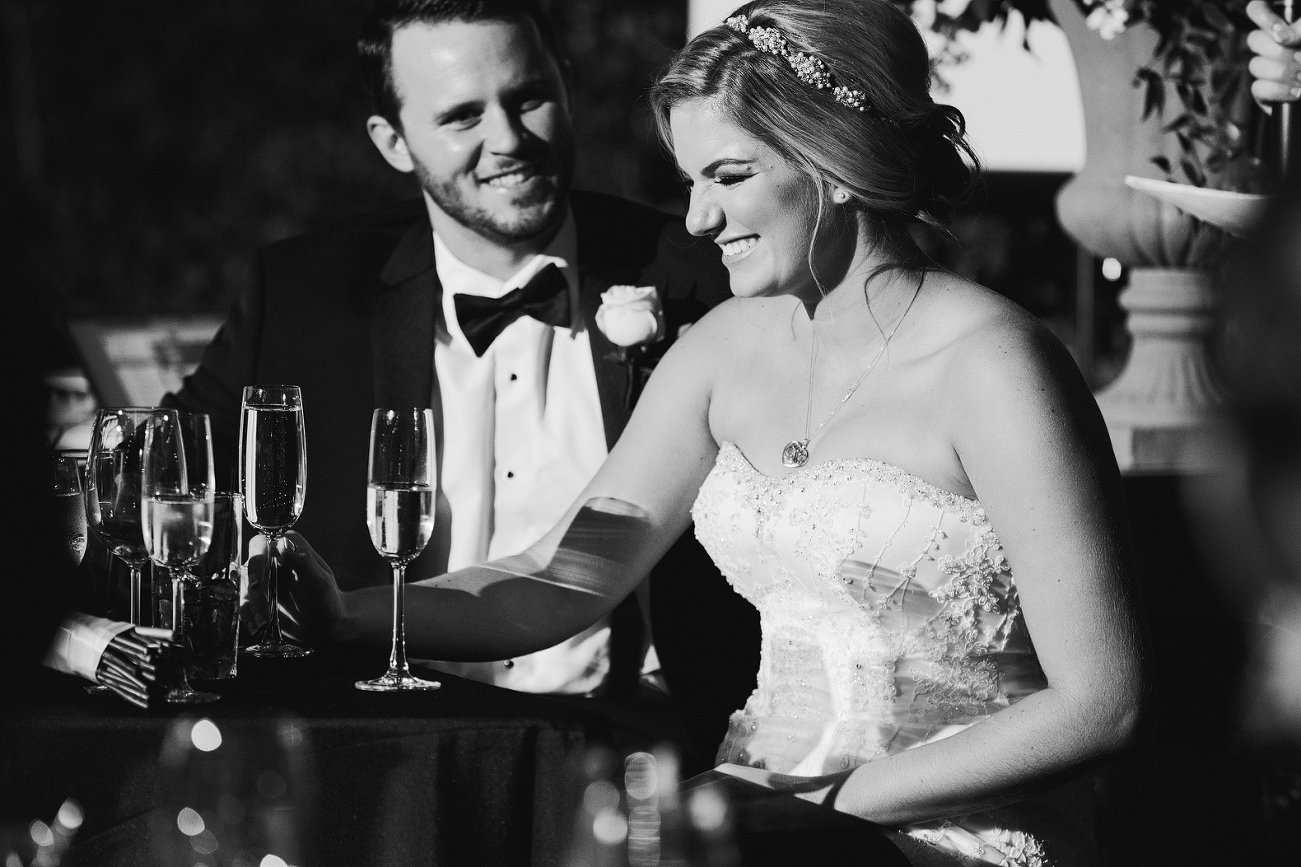 A cute photo of Morgan and Cameron during toasts. 