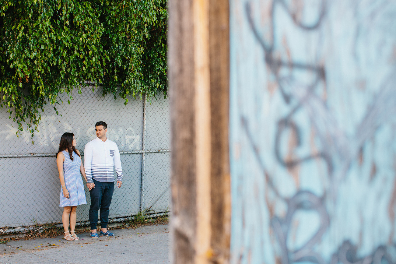 A view of the couple around the corner. 