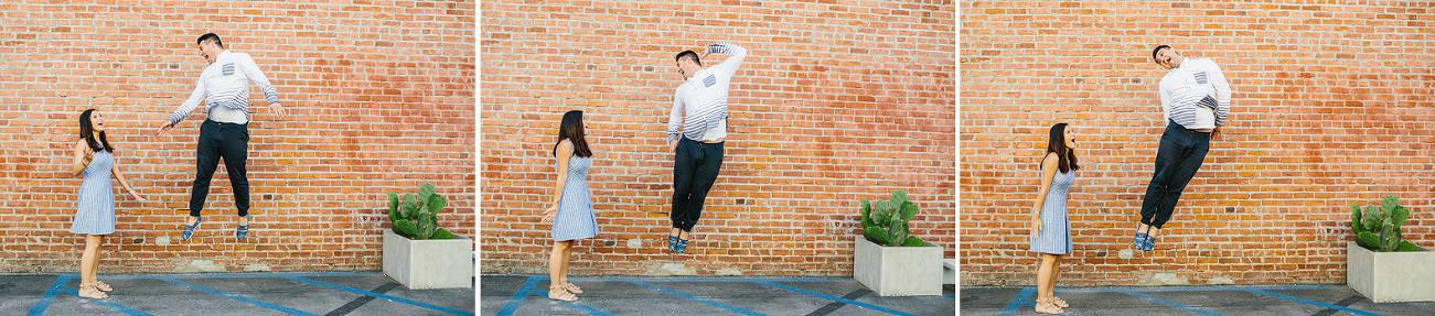 Hajime jumping in the air. 