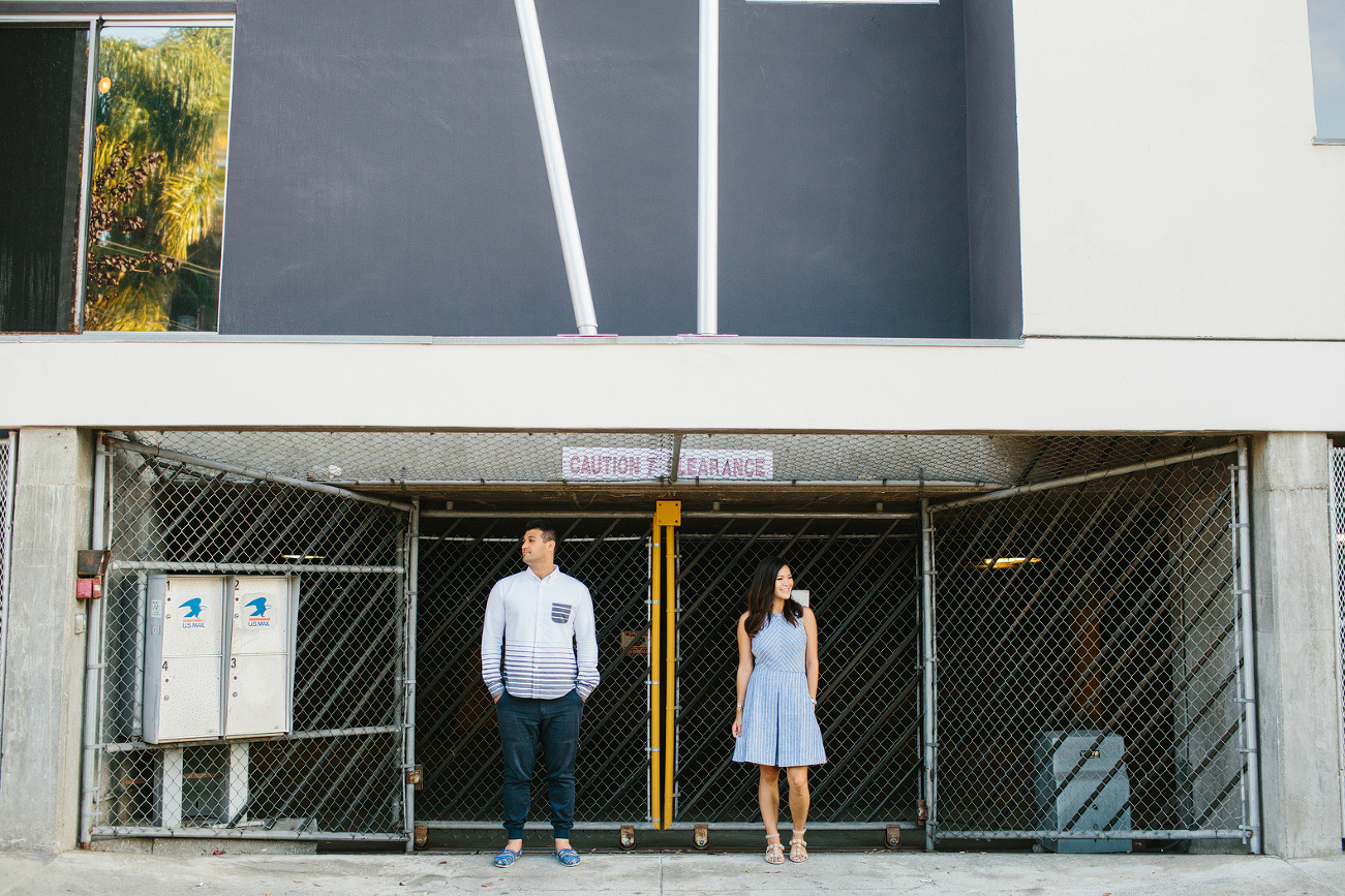 The couple looking away from each other. 