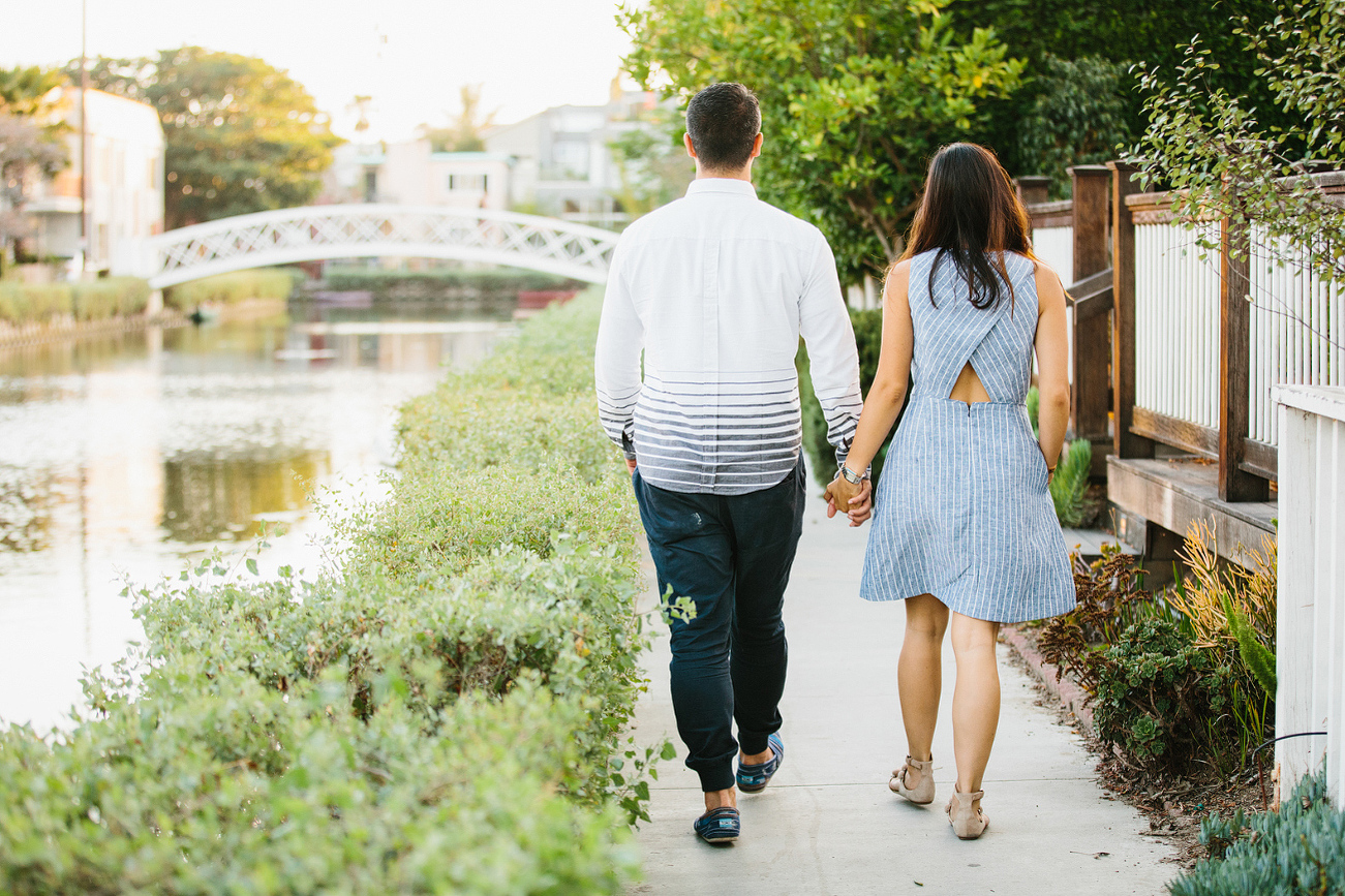 Maily and Hajime walking in the Venice canals. 