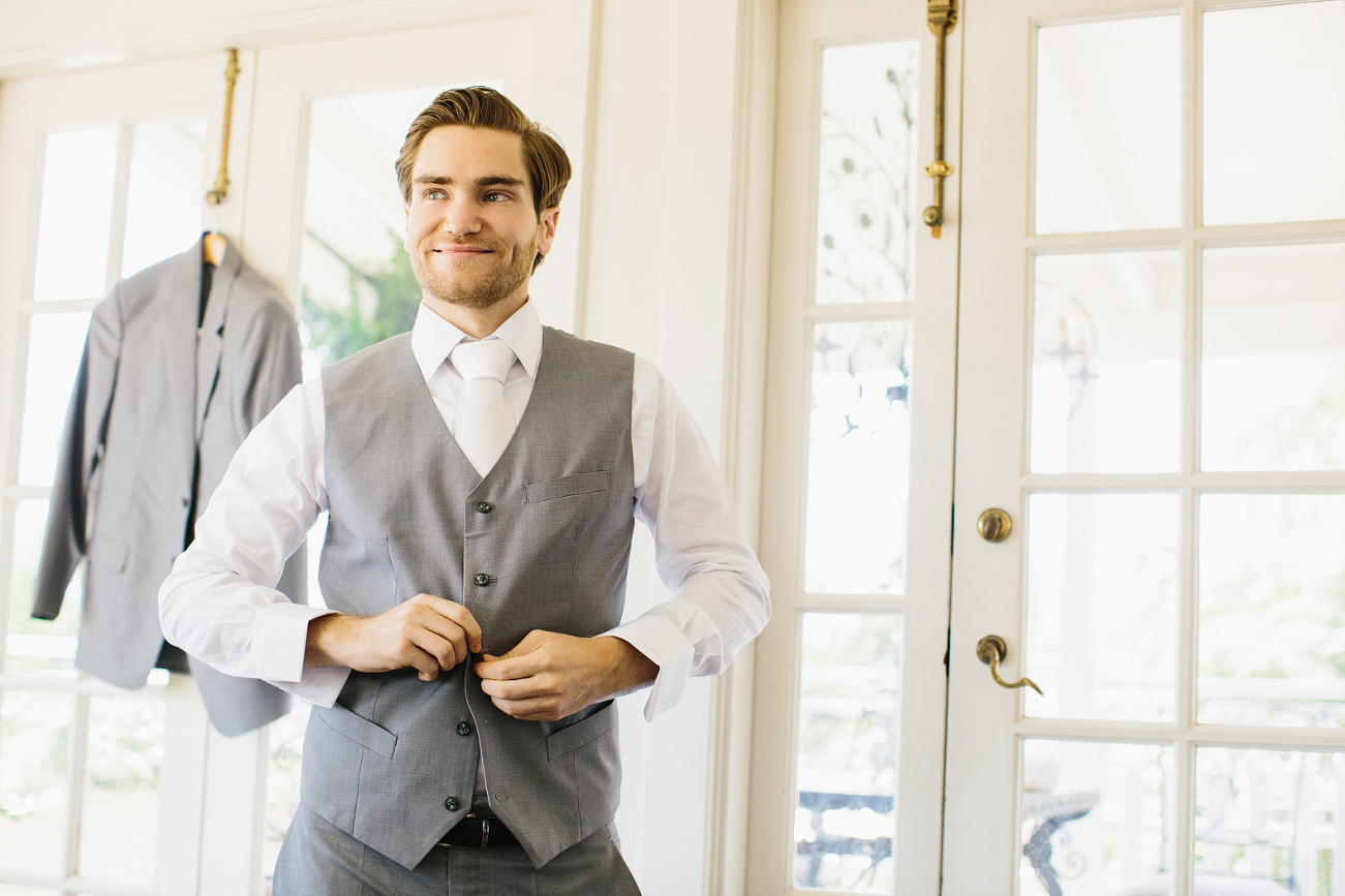 Dan getting ready on his wedding day. 