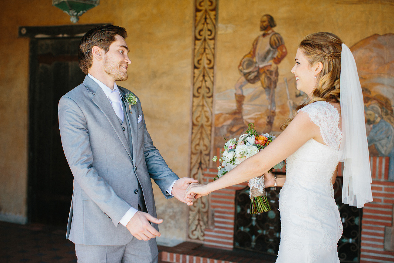 Dan excited to see his bride. 