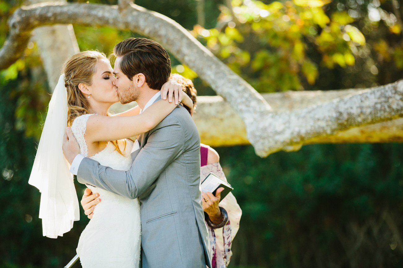 The first kiss as a married couple. 